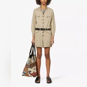 NWT Zadig & Voltaire Cooki Twill Cotton Mackintosh Utility Romper Size M